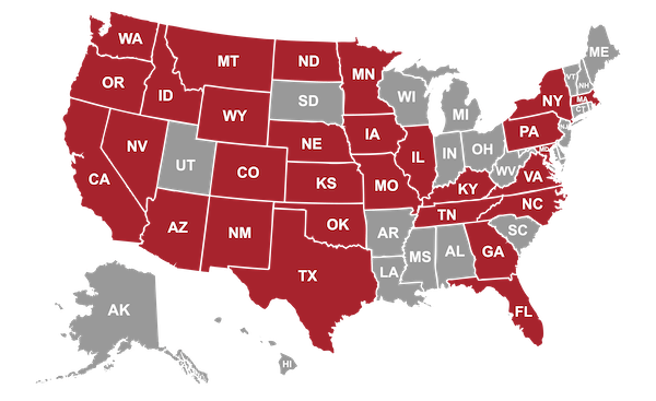 Shipping state map