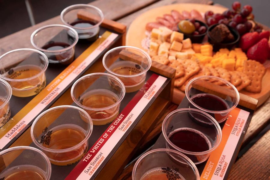 Three trays of Wine flights