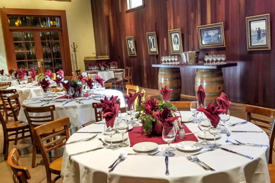 Heritage Cellar with tables set for event