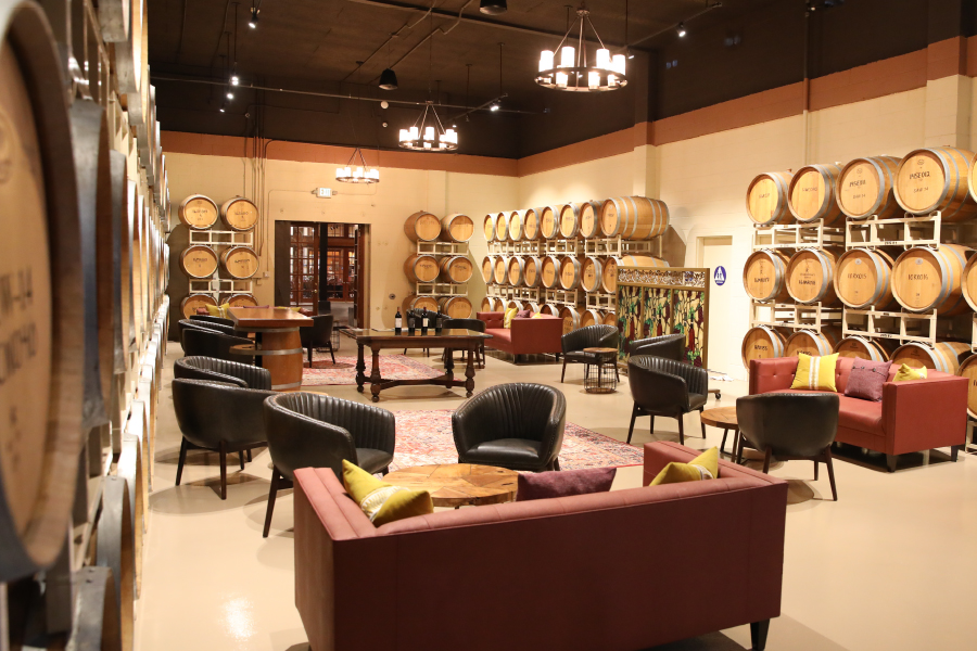 Stefano Cellar with couches and chairs for event